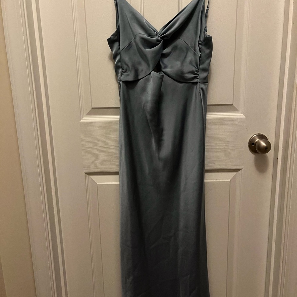 Shona Joy Satin Dress in Slate Blue